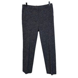 Theory Navy & White Marl Knit Trousers Size 4